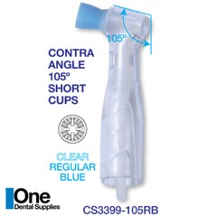 Dental Disposable Clear Body Prophy Angles Short Blue Cup Regular 105° 100’s