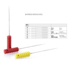 1-10Pack Dental Endodontic Nerve Broach Barbed Needles Handle 21/25mm 20-60#