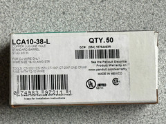 NEW BOX OF 50 Panduit LCA10-38-L Copper Lugs Ring Terminals 14-10 Awg 3/8″ Stud