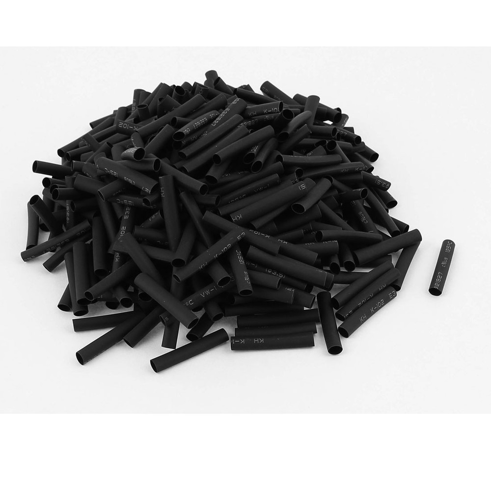 400pcs 3.5mm Dia 30mm Long Polyolefin Heat Shrink Tubing Wire Wrap Sleeve Black