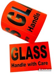 4×6 Glass Handle with Care Labels Red Shipping Pallet Stickers 2 RLS of 200 EA
