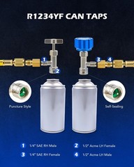 R1234yf Quick Couplers Set – Adapter Tool Kit with Self-Sealing Tap & Valve Core