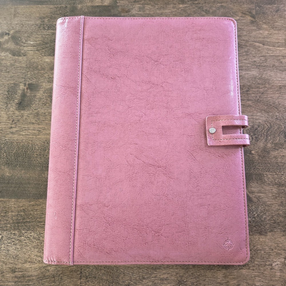 Franklin Covey Portfolio Binder Pink Leather *see pics
