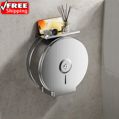 Commercial Jumbo Toilet Paper Dispenser with Shelf, Brushed Stainless Steel Toil