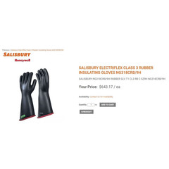 NEW – Salisbury Protective Glove Size 9, Class 3, Type I, Left – FREE SHIPPING