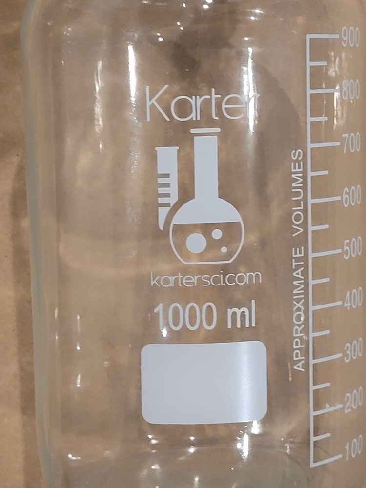 1000ml Erlenmeyer Flask, 3.3 Borosilicate Glass, Karter Scientific (Single)