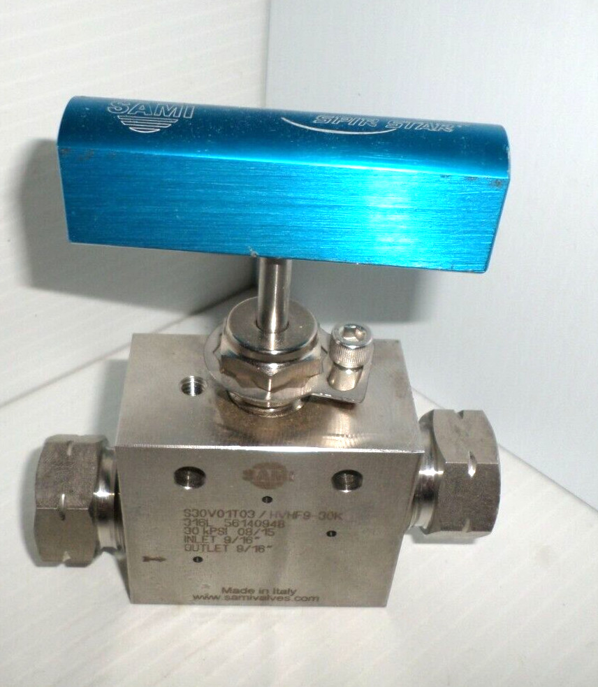 ⭐NEW⭐ SAMI 530V01T03/HVHF9-30K 316L High Pressure Needle Valve 30,000 PSI 9/16″