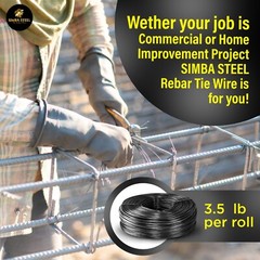 Lot of 10 x 3.5 lb Black Annealed Rebar Tie Wire 16 Gauge, (3300ft) SIMBA STEEL