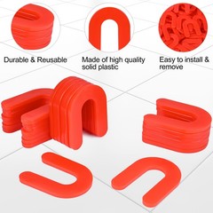 Horseshoe Shims Tile Spacers 1/8 Inch (3mm) 400Pcs U-Shaped 1/8″-400 Pcs, Red