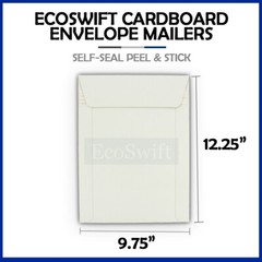 1 – 9.75″ x 12.25″ EcoSwift White Photo Ship Flats Cardboard Envelope Mailers