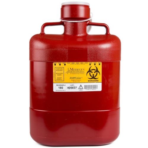 Medical Action Industries 180 Sharps-Tainers Large Locking Cap Red 10 Quart