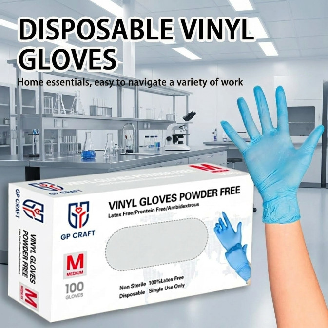 Disposable Blue PVC Gloves – Food Safe Latex & Powder Free All-Purpose Pack