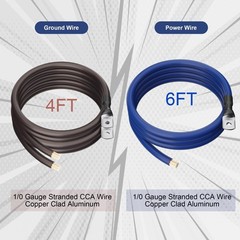 Big 3 Upgrade Electrical Wiring Kit, True Spec Oversized 1/0 AWG Gauge CCA Am…
