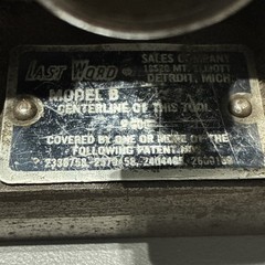 LAST WORD RADIUS DRESSSER MODEL B 2.600 CENTER LINE.