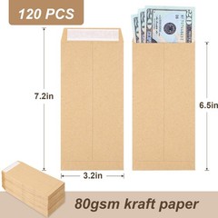 120-Pack Money Envelopes for Banks, Cash, Coins, and Budgeting, 3.5 x 6.5 In New
