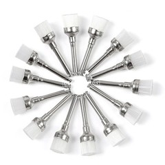 100 Pcs Dental White Nylon Brushes Latch Flat Polishing Polisher Prophy Brush