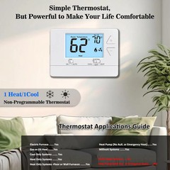 NonProgrammable Thermostat for Home, Digital Energy-Saving Thermostat,Single-Sta