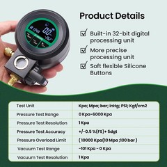 Super Stars HVAC Digital Manifold Gauge for AC Charging with LCD Backlit | Compa