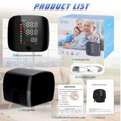 Rechargeable Wrist Blood Pressure Monitor Digital LED Automatic BP Cuff Machine