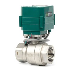 U.S. Solid Motorized Ball Valve 1-1/4 inch Stainless Steel 9-24V AC/DC