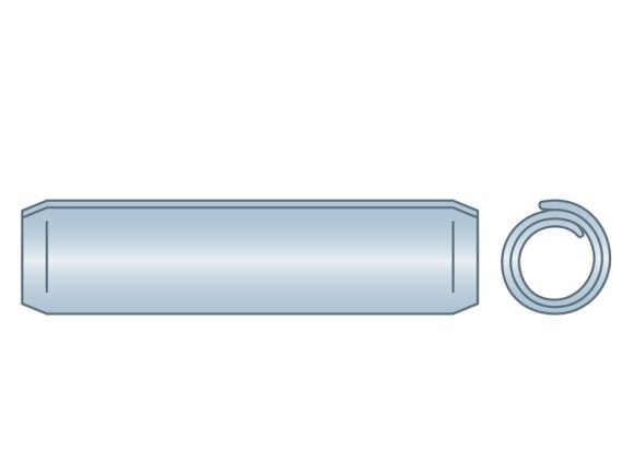 Coiled Spring Pin 1/4 x 1-1/4 SD Carbon Steel ZC (35 Pieces)