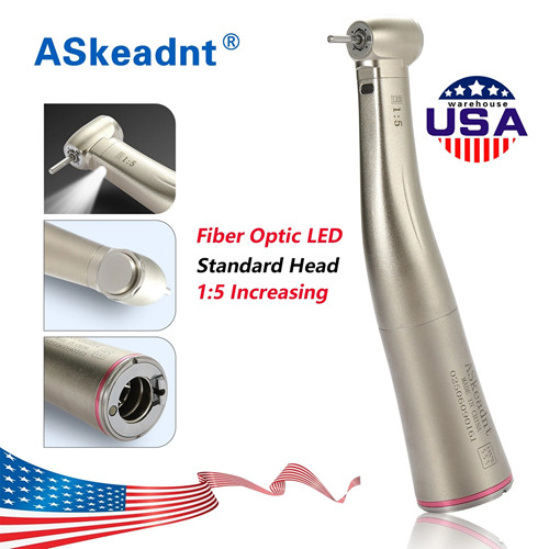 Dental AS 1:5 LED Fiber Optic Electric Handpiece Contra Angle/Cartridge Turbine