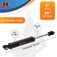 4×30 Hydraulic Cylinder 4″ Bore 30″ Stroke Double Acting Tie-Rod Cylinder