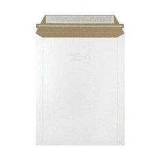 25 – 11″ x 13.5″ White Rigid Stay Flats Self-Seal Cardboard Envelope Mailers