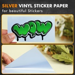 Koala Printable Silver Vinyl Sticker Paper for Inkjet and Laser