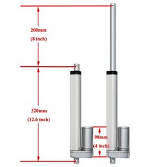 2PCS 8″ Linear Actuator W/ Remote Controller Kit 1500N/330lbs Electric DC Motor