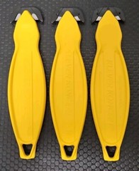 3x (N.O.S) Yellow Klever Koncepts Safety Cutter 5¾” Long