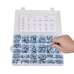 VEVOR 566 Pcs Bolts Nuts Assortment Kit Imperial Alloy Steel for Furniture