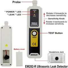 Ultrasonic Vacuum Leak Detector for HVAC & Automotive 40KHz Gas Leak Finder
