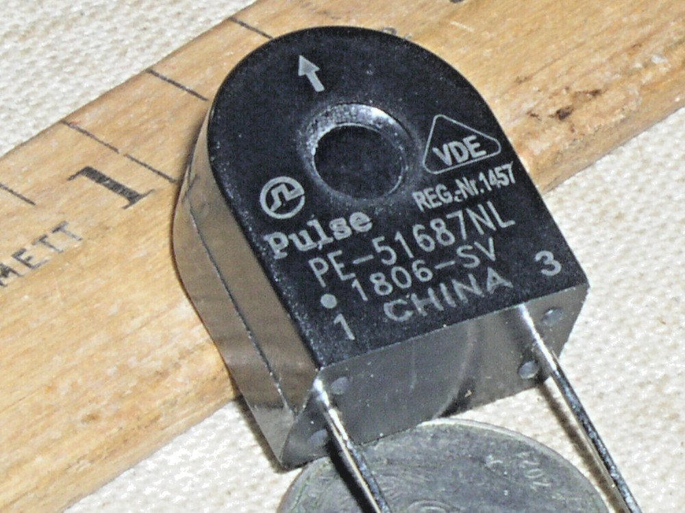 1 PULSE PE-51687NL AC CURRENT SENSE TRANSFORMER INDUCTOR 100:1 20 AMP 20-200 KHZ