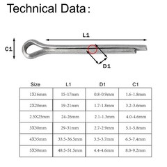230 Pcs Cotter Pin Assortment Set 304 Stainless Steel Value Kit US