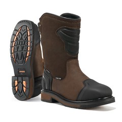 NINGO Men Steel Toe Waterproof Work Boots Square Toe Industrial Motorcycle Boots