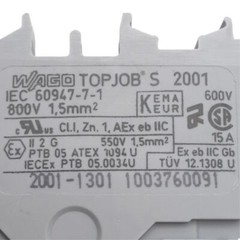 Lot of 25 Wago 2001-1301 TOPJOB Feedthrough Terminal Block, 600V 15A, DIN Rail