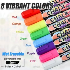1 Count (Pack of 8), Red, Yellow, Orange, Blue, White, Pink, Purple, Green