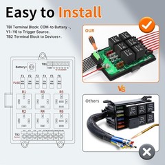 Relay Box Fuse Relay Box 12V Automotive Universal Fuse Panel with 6 Way Relays a
