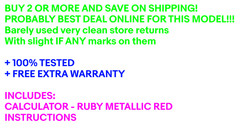 🧮 Casio SL-1100TV METALLIC RUBY RED 💎🍒Gem Collectible Calculator BIG Display