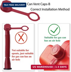 Red Gas Can Spout Replacement, 1/2/5/10 Gallon Gas Can Nozzle Kit, include 2 Dif