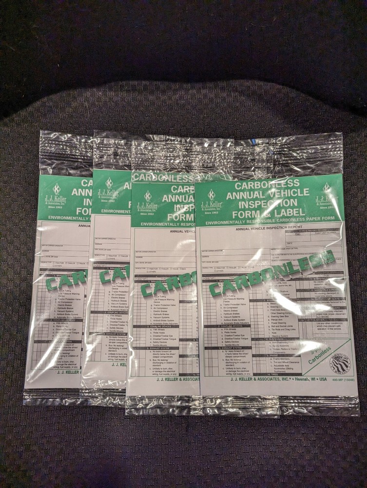 JJ Keller 400MP Carbonless Annual Vehicle Inspection 15048 DOT Compliant 4 Sets