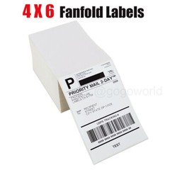 500 Fanfold 4 x 6 Direct Thermal Labels Shipping Labels For Zebra & Rollo USA