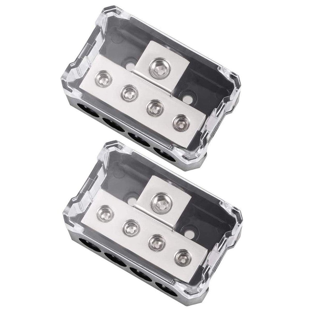 VonSom 4 Way Power Distribution Block, 1x 0/2/4 AWG Gauge in / 4X 4/8/10 Gaug…