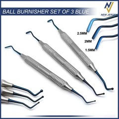 Set Of 3 Dental Composite Filling Instruments Flat Plastic Ball Tip Burnisher