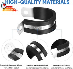 TICONN 24PCS 7/8″ Cable Clamps, Rubber Cushion Pipe Clamps