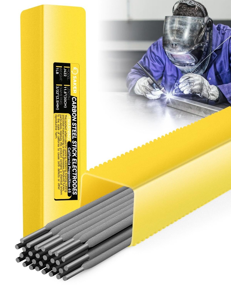 Saker E6013 Welding Rod 3/32” 1-Pound Carbon Steel Stick Welding Electrodes