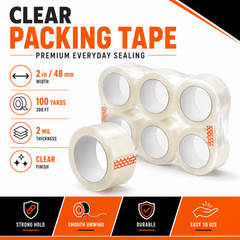 ACCL Heavy Duty Packaging Tape – 2 mil 2″ x 100 Yards, 36 Rolls w/ FREE Shipping
