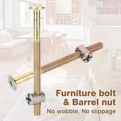 M6 X 100Mm Bunk Bed Hardware Replacement Kit, 10 Pack Bed Bolts for Wooden Bed,