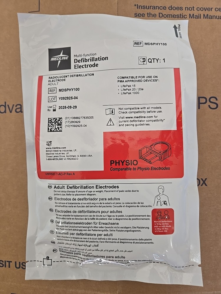 Medline Multifunction Defibrillation Electrode Adult and Child MDSPHY100 Qty-1